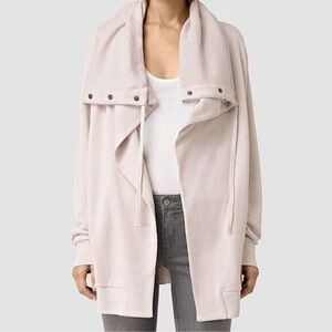 All Saints Brook Blush Pink Open Cardigan Sweater